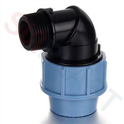 Penelin Edau Gwryw Gywasgu HDPE